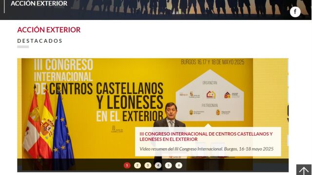 Imagen del portal web de acción exterior de la Junta