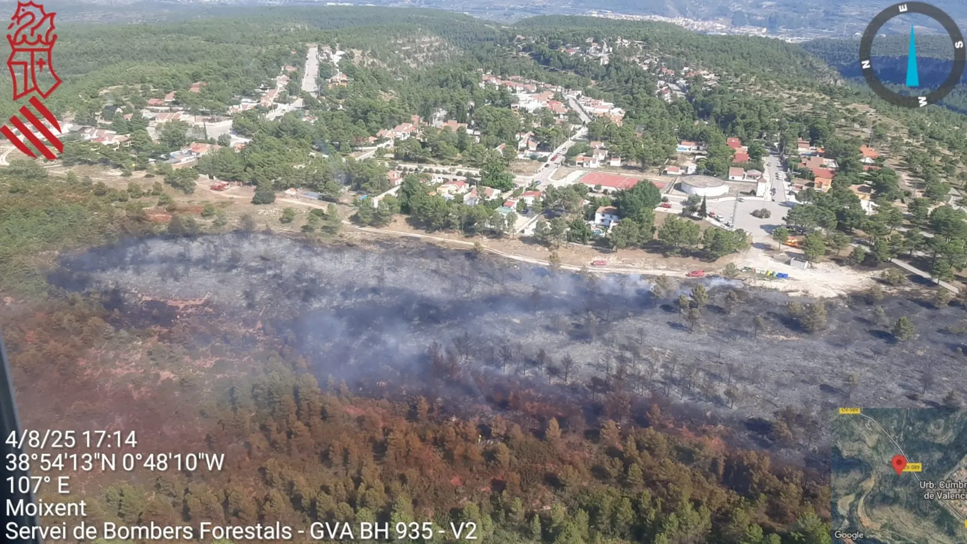 Estabilizado el incendio forestal en Moixent (Valencia)