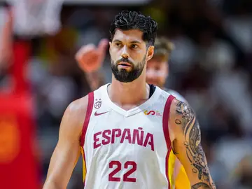 Spain v Portugal - City of Malaga Tournament Santi Yusta of Spain looks on during City of Malaga Tournament, basketball match played between Spain and Portugal at Jose Maria Martin Carpena Pavilion on August 5, 2025, in Malaga, Spain.AFP7 05/08/2025 ONLY FOR USE IN SPAIN