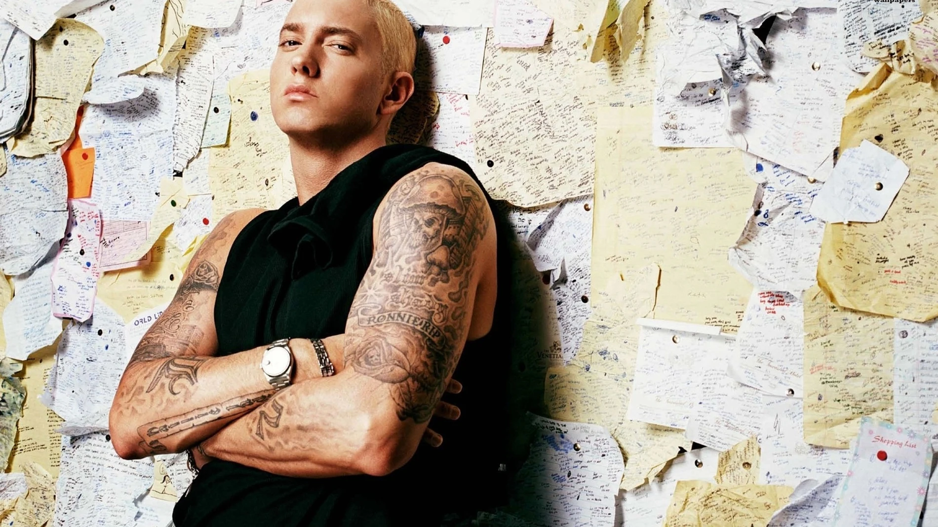 Eminem escribe sus letras de forma caótica e incluso indescifrable