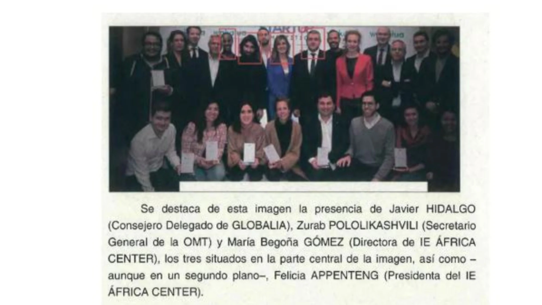 Begoña Gómez y Javier Hidalgo juntos en un acto, como refleja una imagen obrante en el sumario del "caso Begoña Gómez"
