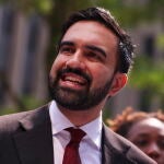 Democratic nominee for New York mayor Zohran Mamdani holds a press conference