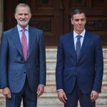 Despacho del presidente del gobierno Pedro Sánchez con S.M. el Rey Felipe VI, en el Palacio de Marivent, en Pa
