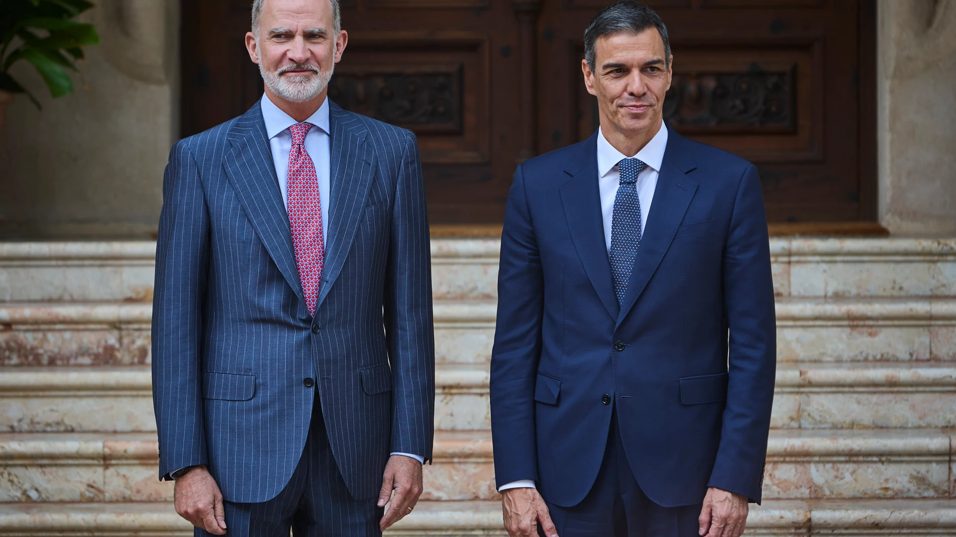 Despacho del presidente del gobierno Pedro Sánchez con S.M. el Rey Felipe VI, en el Palacio de Marivent, en Palma de Mallorca. © Alberto R. Roldán / Diario La Razón. 29 07 2025
