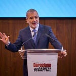 El alcalde de Barcelona, Jaume Collboni, pronuncia este lunes una conferencia bajo el título 'Barcelona es cap
