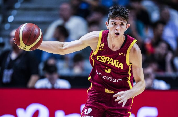 Sergio de Larrea, en un amistoso con la selección