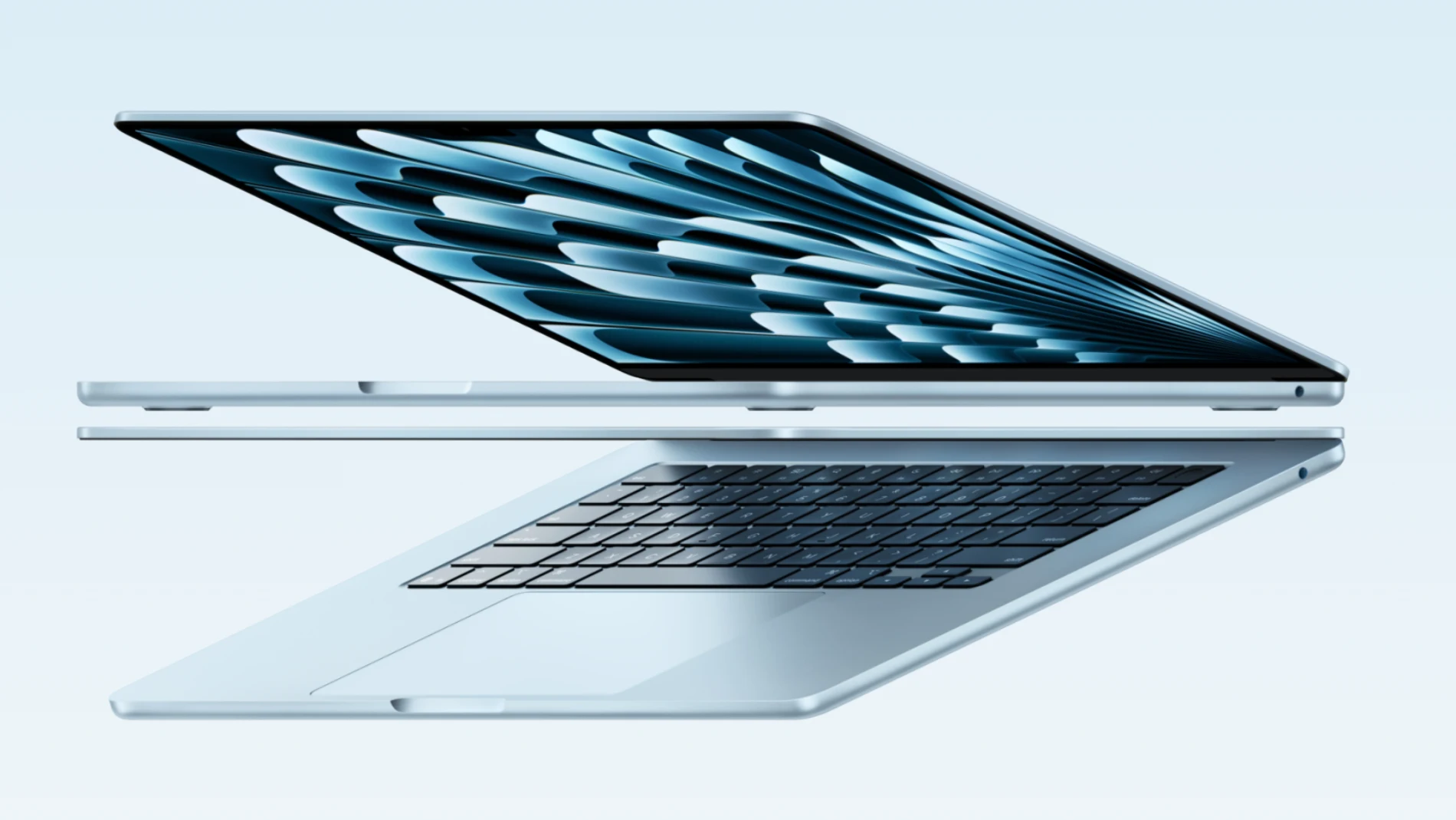 El actual MacBook Air en sus acabados plata y azul cielo