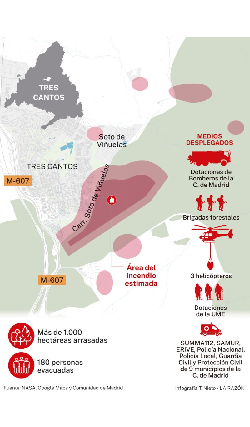Zonas afectadas por el incendio