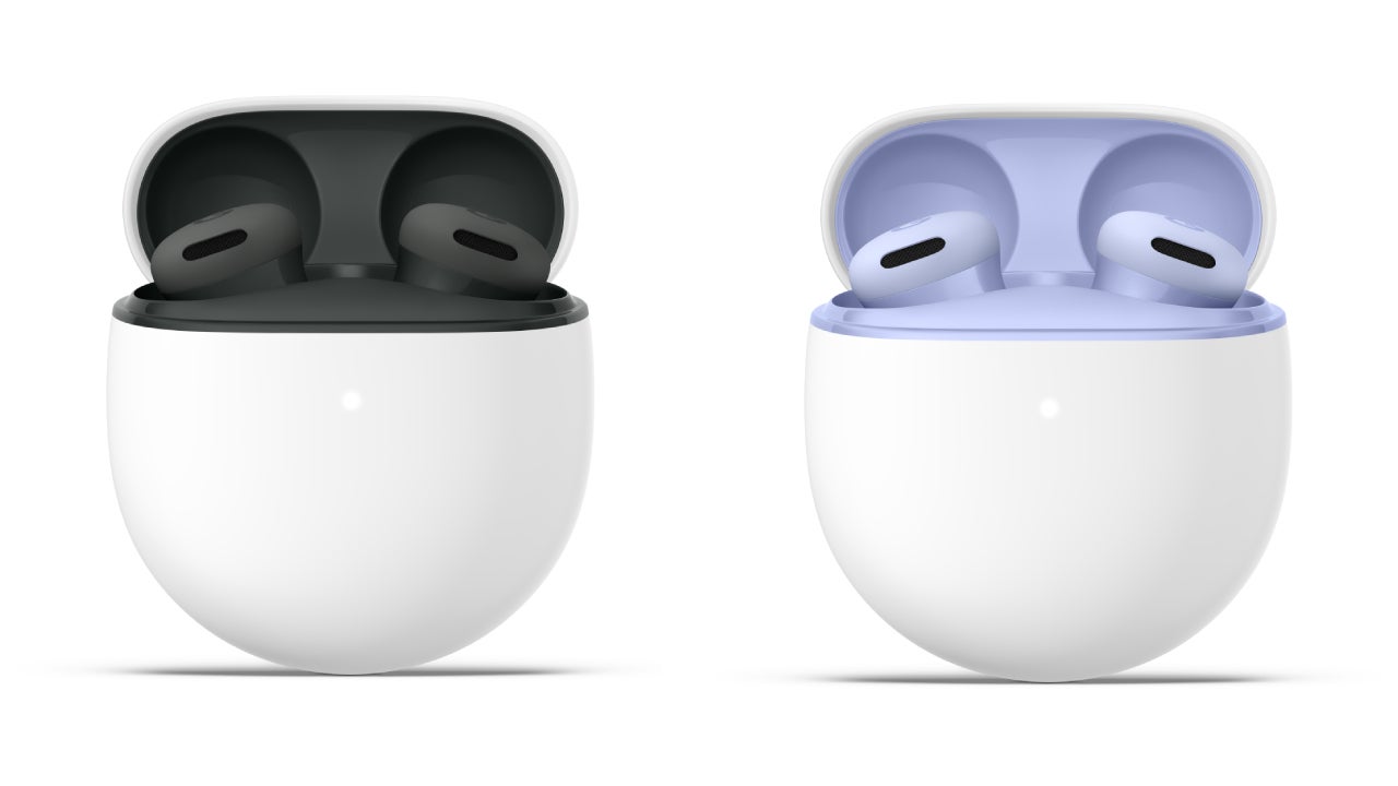 El interior del estuche de carga de los Pixel Buds 2a se tiñe del mismo color que los auriculares