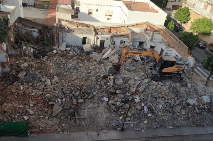 Edificio derribado en la zona de Huerto Paco (Huelva)