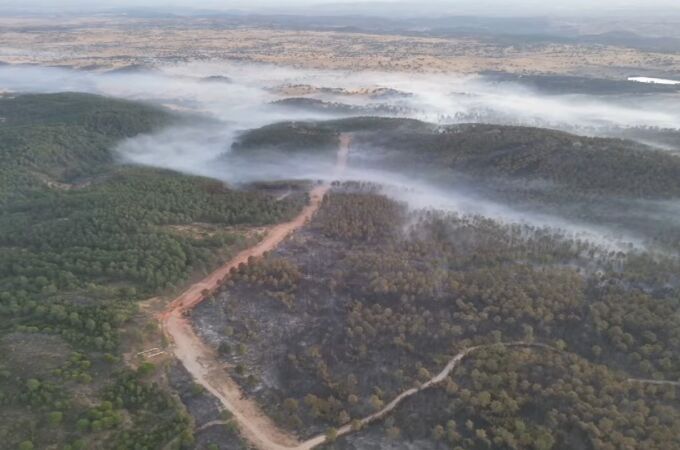 Incendio en Aroche, en Huelva