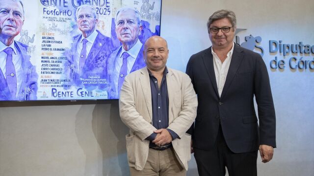 Gabriel Duque y Sergio Velasco en la presentación del Festival de Cante Grande 'Fosforito' de Puente Genil. Gabriel Duque y Sergio Velasco en la presentación del Festival de Cante Grande 'Fosforito' de Puente Genil.