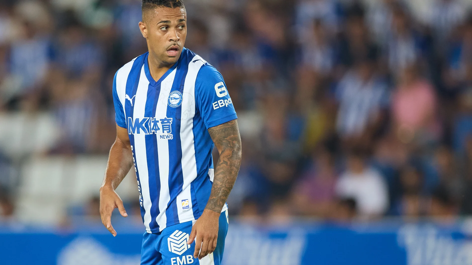 Mariano Diaz Mejia of Deportivo Alaves looks on during the LaLiga EA Sports match between Deportivo Alaves and Levante UD at Mendizorrotza on August 16, 2025, in Vitoria, Spain. AFP7