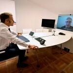 Emmanuel Macron y Keir Starmer copresiden la reunión online de la "Coalición de Dispuestos"
