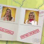Pasaporte de Alba Carrillo y Cristina Cifuentes en el vídeo promocional de 'Hasta el fin del mundo'