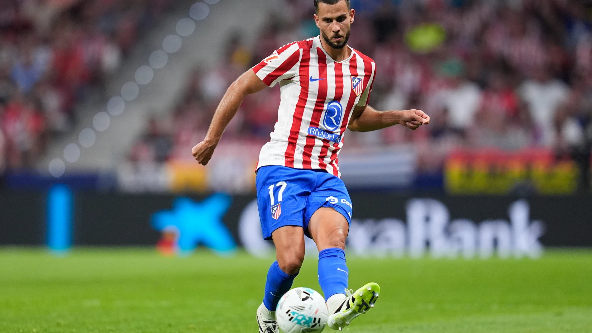David Hancko of Atletico de Madrid in action during the Spanish League, LaLiga EA Sports, football match played between Atletico de Madrid and Elche CF at Riyadh Air Metropolitano stadium on August 23, 2025, in Madrid, Spain. AFP7 23/08/2025 ONLY FOR USE IN SPAIN