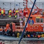 Salvamento Marítimo en un rescate a migrantes