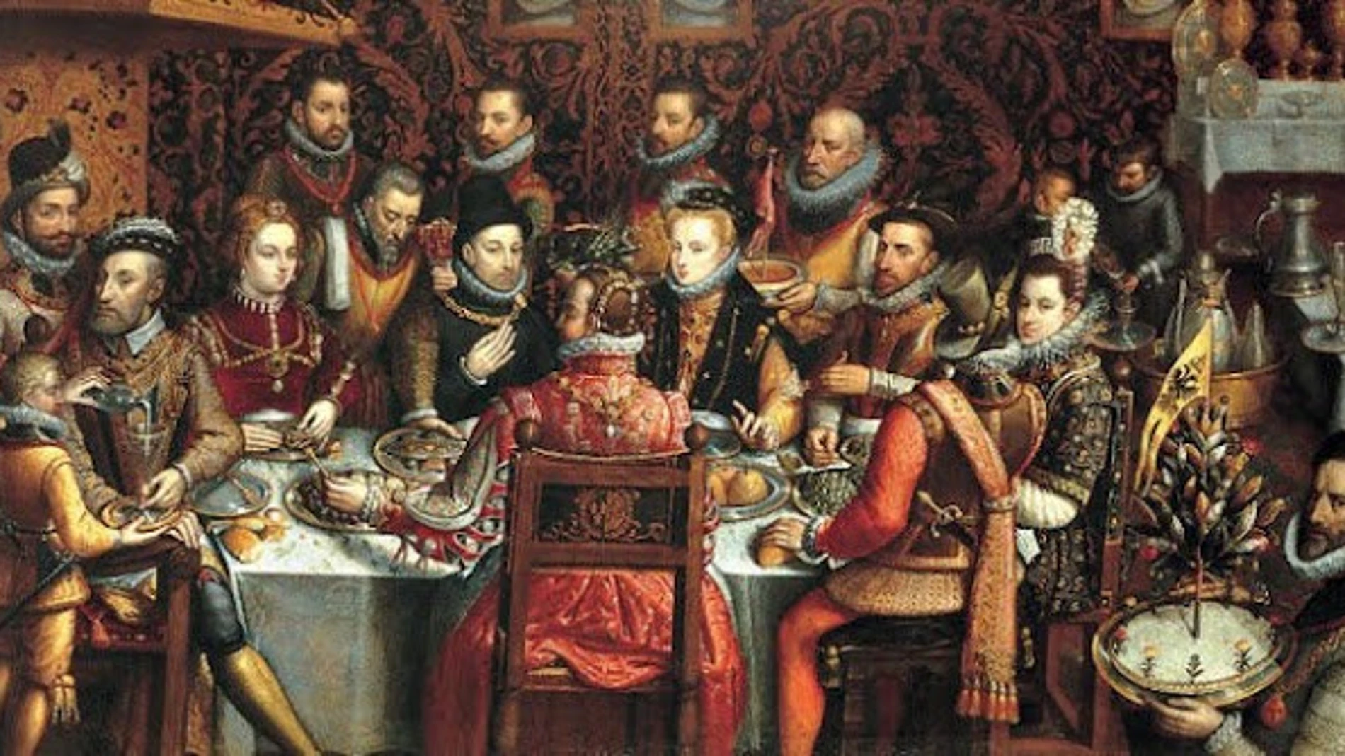 'El banquete de los monarcas', cuadro realizado en torno a 1579 por Alonso Sánchez Coello