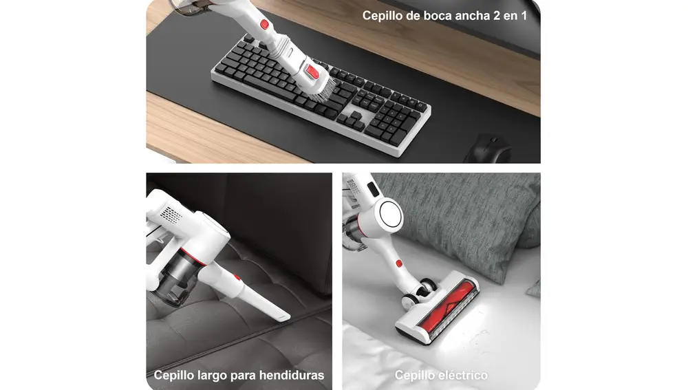a versatilidad es uno de los puntos fuertes de esta aspiradora sin cable