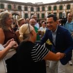 El presidente de la Junta de Andalucía, Juanma Moreno, en Archidona (Málaga)