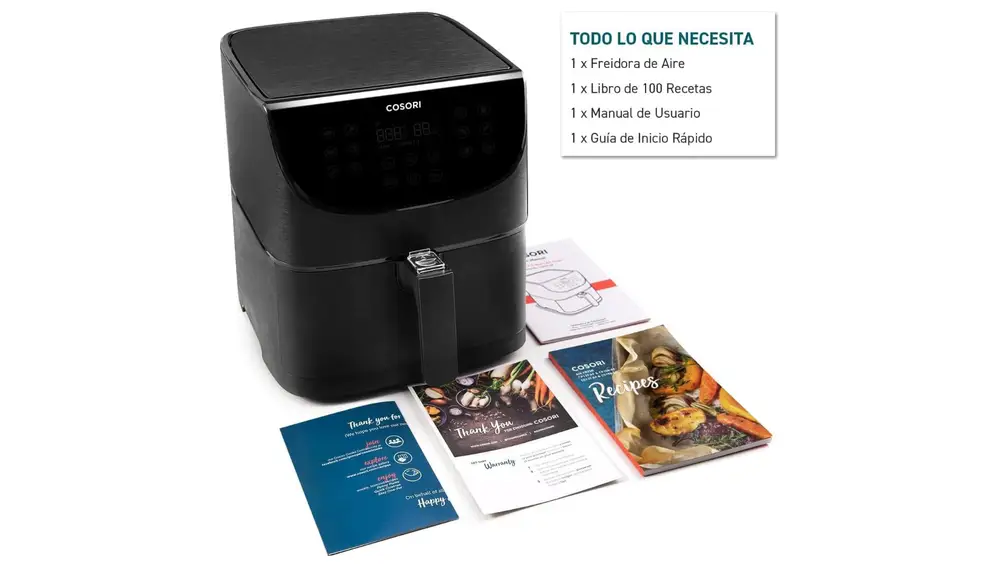 Esto es todo lo que viene junto a la freidora de aire