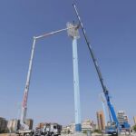 Retirada de las torres de iluminación de La Romareda