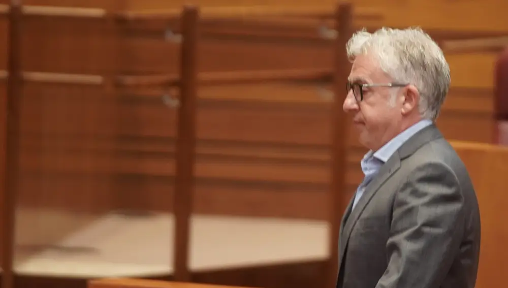El portavoz de Soria Ya, Ángel Ceña, durante el Pleno extraordinario de las Cortes