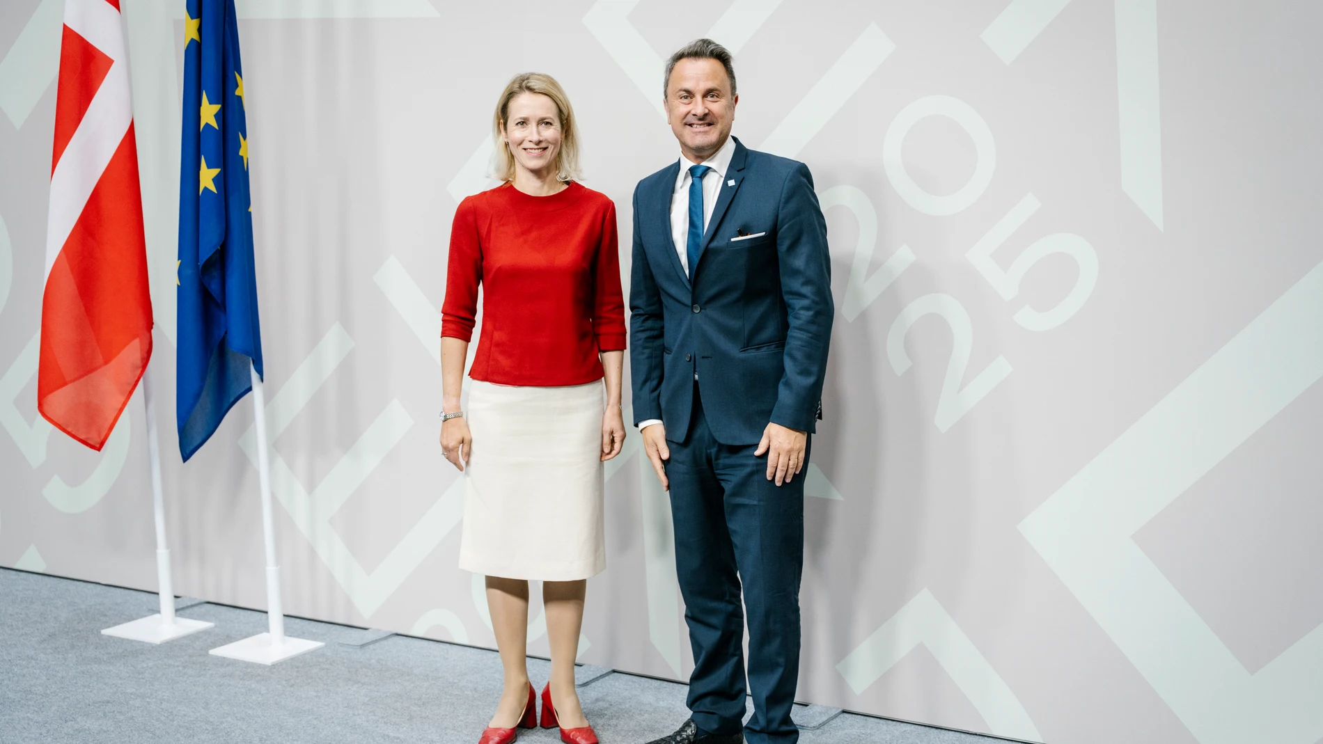 COPENHAGEN (Denmark), 30/08/2025.- EU High Representative for Foreign Affairs and Security Policy, Kaja Kallas (L), poses with Luxembourg's Deputy Prime Minister and Foreign Minister Xavier Bettel (R) prior to an informal EU foreign ministers' meeting in Copenhagen, Denmark, 30 August 2025. The meeting is organized as part of the Danish EU presidency. (Dinamarca, Luxemburgo, Copenhague, Luxemburgo) EFE/EPA/EMIL NICOLAI HELMS DENMARK OUT
