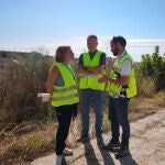Pilar Bernabé durante la visita a los trabajos
