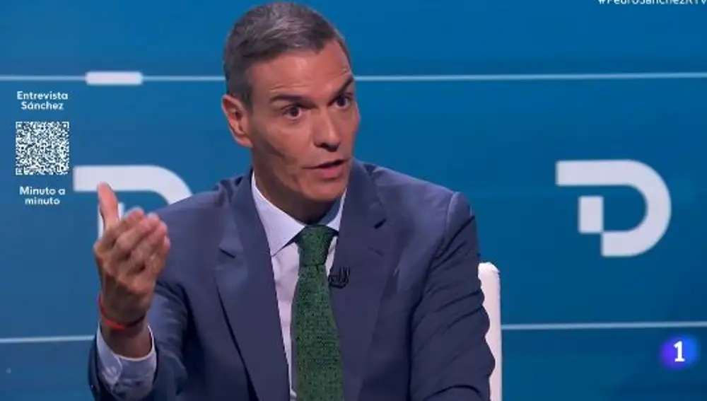 Captura de pantalla de la entrevista a Pedro Sánchez en TVE 1