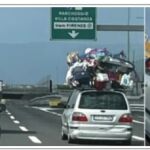 El coche, camino de Génova