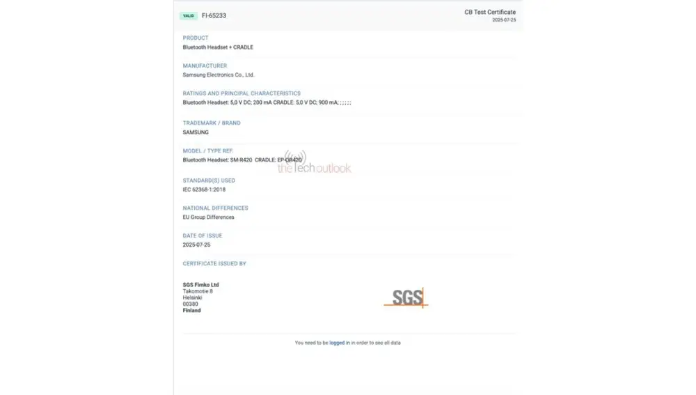Características filtradas de los Galaxy Buds 3 FE tras su paso por la certificadora SGS