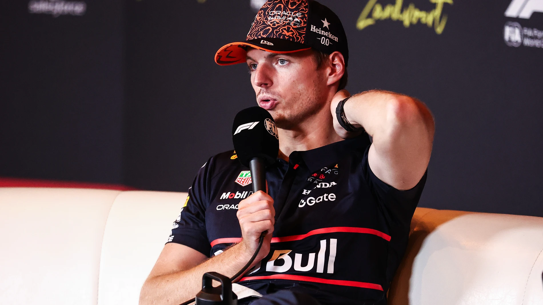 VERSTAPPEN Max (ned), Red Bull Racing RB21, portrait press conference during the 2025 Formula 1 Heineken Dutch Grand Prix, 15th round of the 2025 FIA Formula One World Championship from August 29 to 31, 2025 on the Zandvoort Circuit, in Zandvoort, Netherlands - Photo Eric Alonso / DPPI AFP7 31/08/2025 ONLY FOR USE IN SPAIN