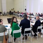 Rueda durante el encuentro de hoy. 