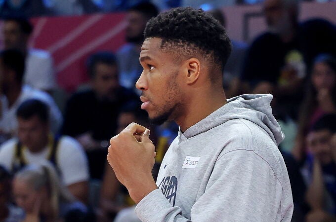 Giannis Antetokounmpo, durante uno de los partidos en los que no ha participado