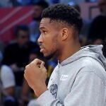 Giannis Antetokounmpo, durante uno de los partidos en los que no ha participado