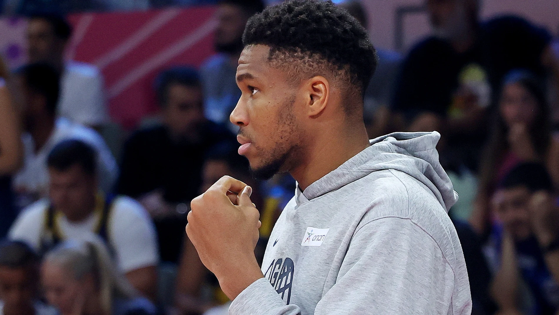 LIMASSOL (Cyprus), 02/09/2025.- Greece's Giannis Antetokounmpo looks on during the FIBA EuroBasket 2025 group C basketball match between Greece and Bosnia and Herzegovina in Limassol, Cyprus, 02 September 2025. (Baloncesto, Bosnia-Herzegovina, Chipre, Grecia) EFE/EPA/GEORGI LICOVSKI