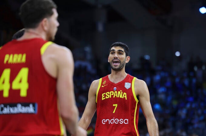 Santi Aldama, en el partido ante Italia