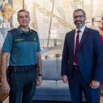 El nuevo delegado del Gobierno en la Región de Murcia, Francisco Lucas, se reúne con el coronel Jefe de la 5ª Zona de la Guardia Civil Francisco Pulido