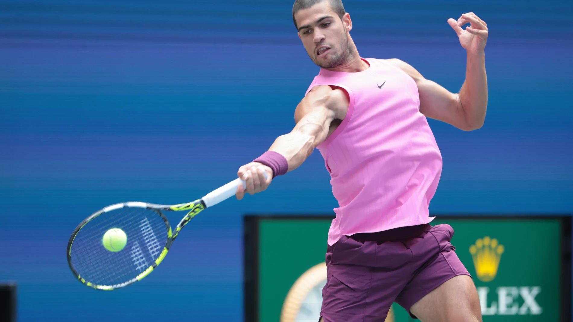 Carlos Alcaraz of Spain during day 10 of the 2025 US Open Tennis Championships, Grand Slam tennis tournament on september 2, 2025 at USTA Billie Jean King National Tennis Center in Flushing Meadows, Queens, New York, United States - Photo Jean Catuffe / DPPI AFP7 02/09/2025 ONLY FOR USE IN SPAIN