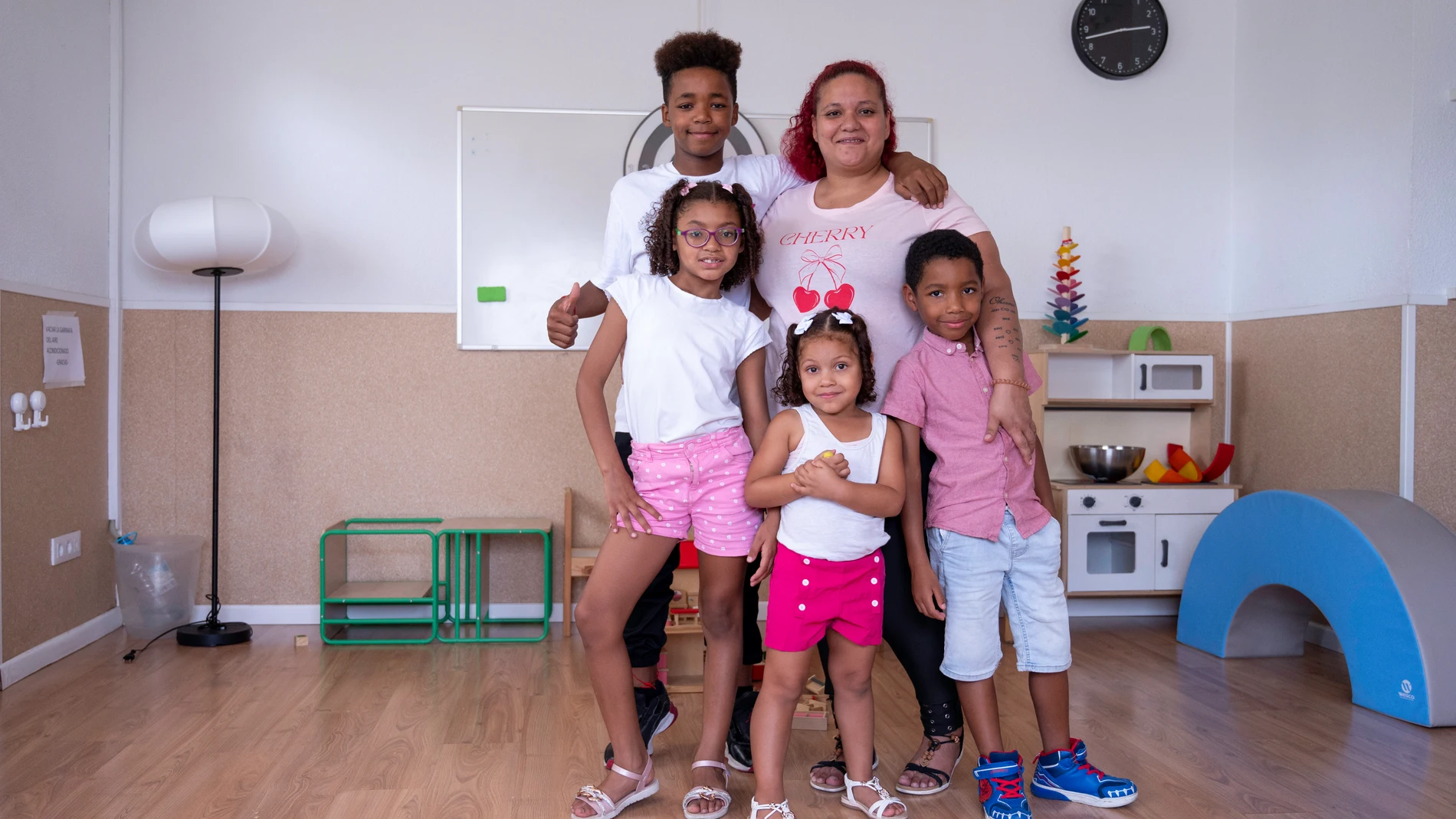 Estefanía Villalba y sus hijos: Félix, Chloe, Eury y Daeneris
