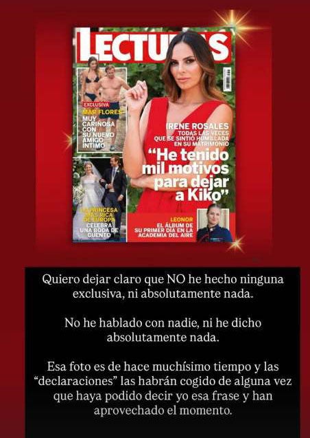 Desmentido de Irene Rosales