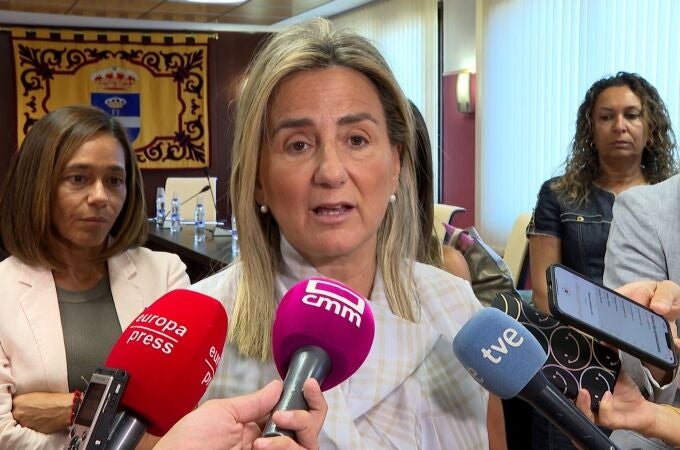 La Delegada Del Gobierno en Castilla-La Mancha, Milagros Tolón, ante los medios de comunicación este miércoles.