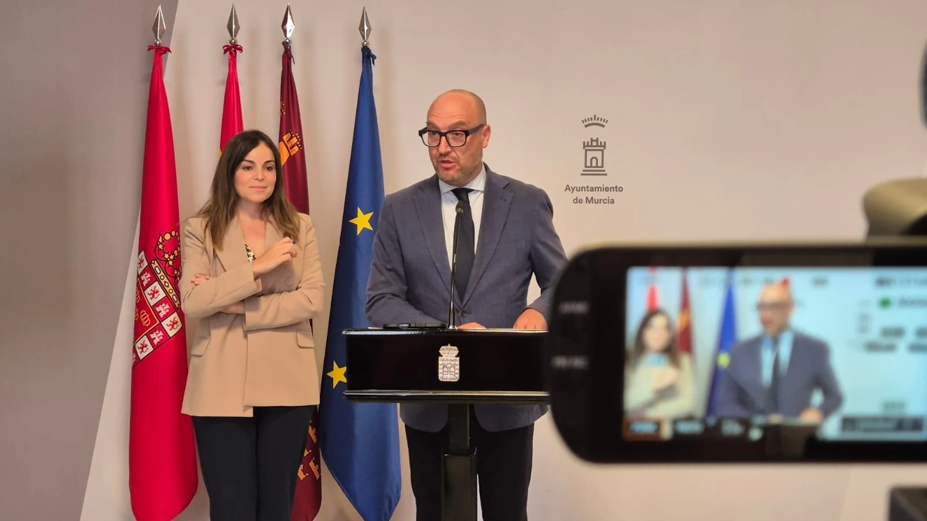 El concejal de Movilidad, Gestión Económica y Contratación José Francisco Muñoz, en una rueda de prensa REMITIDA / HANDOUT por AYUNTAMIENTO DE MURCIA Fotografía remitida a medios de comunicación exclusivamente para ilustrar la noticia a la que hace referencia la imagen, y citando la procedencia de la imagen en la firma 05/09/2025