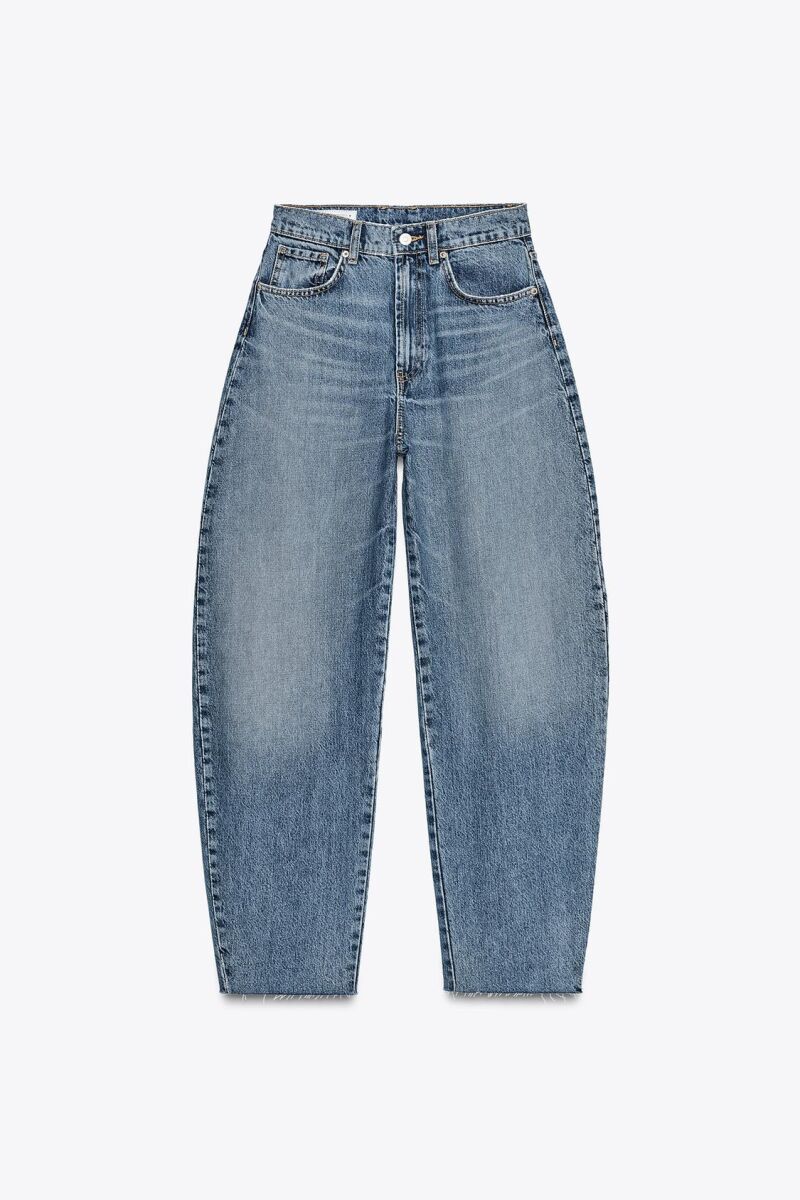 Jeans barrel trf tiro alto.