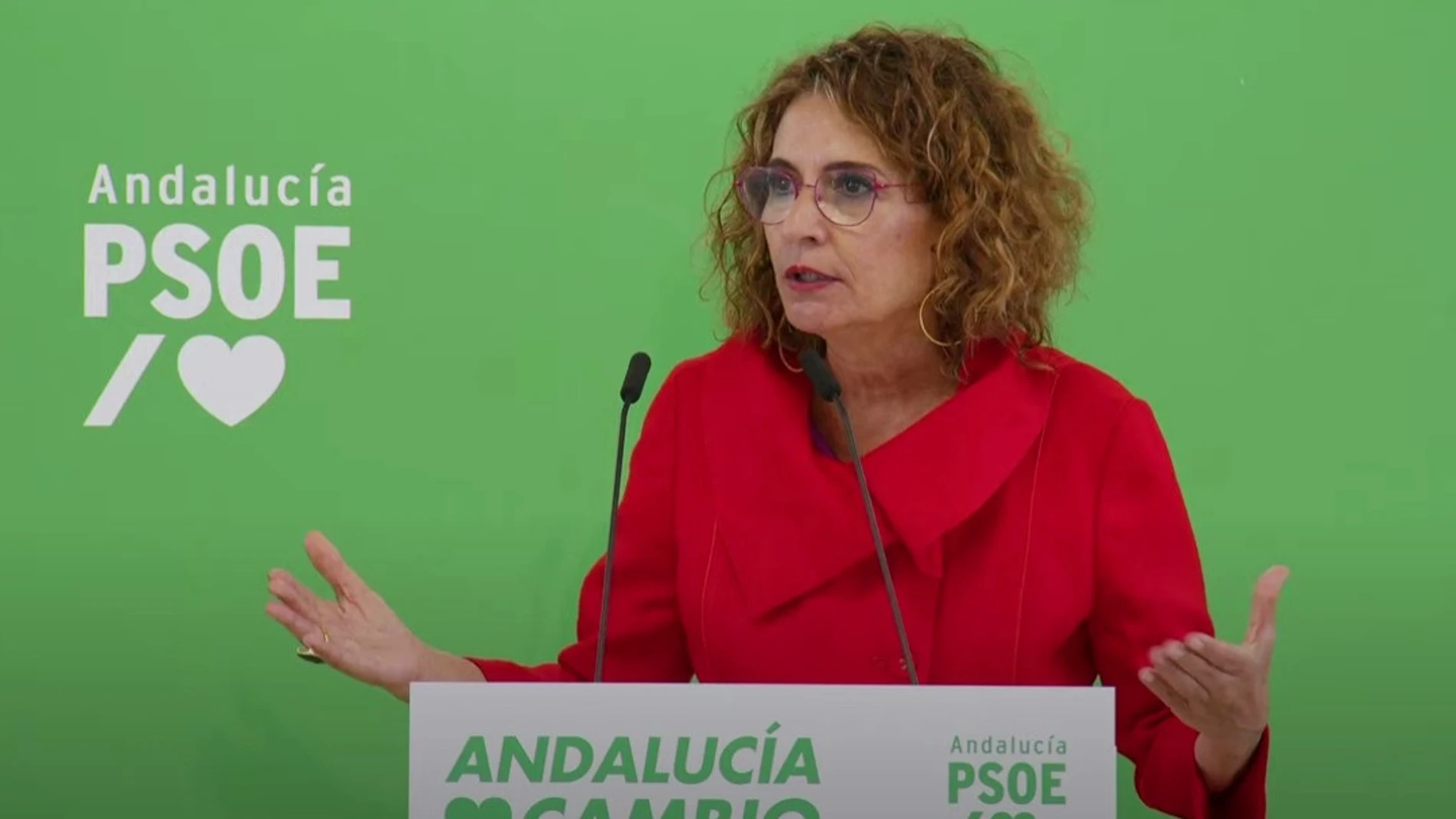 La secretaria general del PSOE-A, María Jesús Montero, interviene ante la Interparlamentaria de su partido en Montilla (Córdoba). EUROPA PRESS 05/09/2025