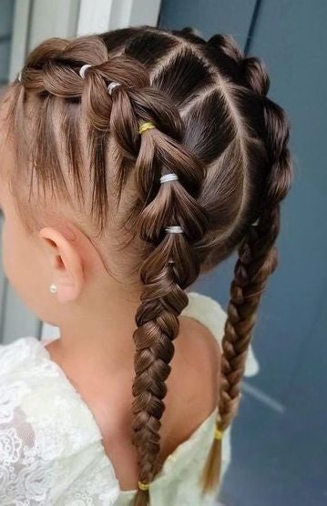 Trenzas dobles con gomas