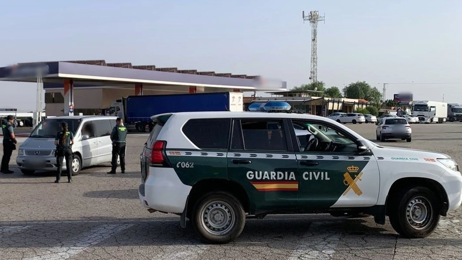 Un vehículo de la Guardia Civil