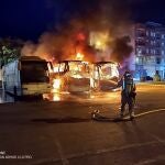 Sucesos.- Arden tres autobuses aparcados en Jumilla