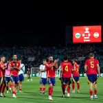 España celebra la victoria ante Bulgaria 